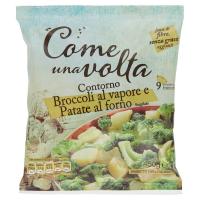 Come una volta, contorno broccoli al vapore e patate al forno surgelato