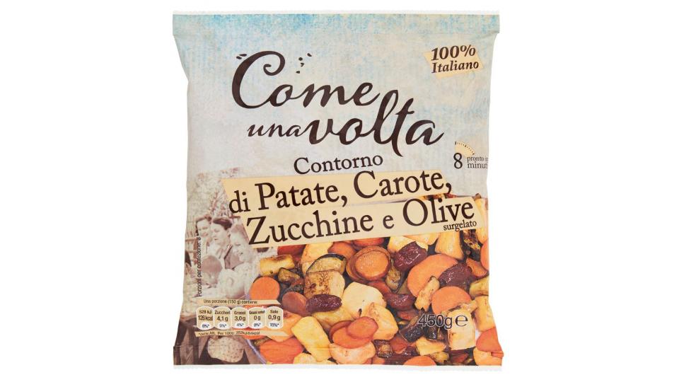 Come una volta, contorno di patate carote zucchine e olive surgelato