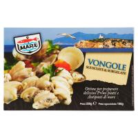 Mare, vongole sgusgiate e surgelate