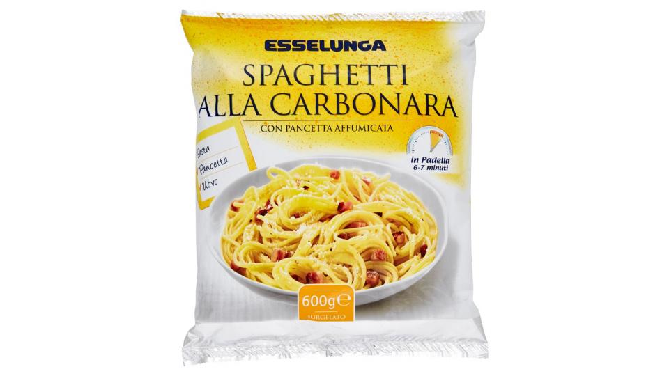 Esselunga, spaghetti alla carbonara con pancetta affumicata surgelati