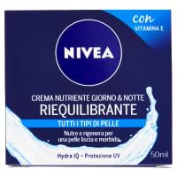 Nivea Aqua Effect Crema nutriente riequilibrante giorno e notte con Vitamine E & Hydra IQ, per tutti i tipi di pelle