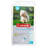 Advantix Soluzione elimina zecche e pulci, repelle zecche, zanzare, flebotomi e mosche cavalline, 4 pipette da 2,5 ml, per cani oltre 4 kg fino a