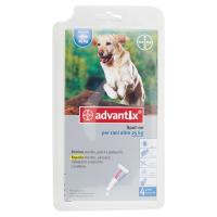Advantix Soluzione elimina zecche,pulci e pidocchi, repelle zecche, zanzare, flebotomi e mosche cavalline, 4 pipette da 4 ml, per cani oltre