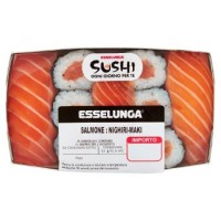 Esselunga Nighiri, Hosomaki Nighiri Salmone, riso bollito e salmone crudo 3 pezzi e Hosomaki Salmone, riso bollito con salmone crudo