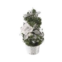 Alberello verde con decorazione assortita oro o argento, altezza