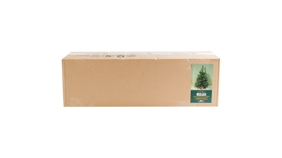 Albero di Natale artificiale verde con base in legno, altezza