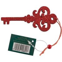 Pendente chiave con glitter, colori assortiti argento o rosso