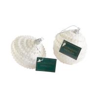 Pendente bianco con glitter e perle, forme assortite