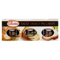 Lazzaris, salse dolci - piccanti di frutti di bosco, pere, amarene
