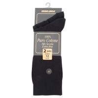 Esselunga Calze lunghe rasate, 100% puro cotone filo di scozia extra fine, 2 paia 12(43 e