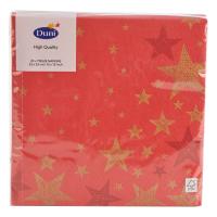 Duni Tovaglioli di carta, fantasia Shining Star Red, misura 33x33 cm