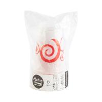 Modus Vivendi Bicchieri di plastica, colore bianco con fantasia rossa