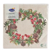 Duni Tovaglioli di carta, fantasia Forest Wreath, misura 33x33 cm