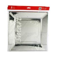 Happy Hours Piatto quadrato, colore argento, misura 31x31 cm