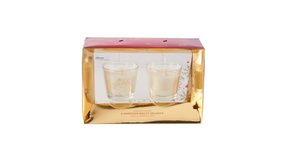 Glade Confezione regalo, candele con bicchiere al profumo di vaniglia