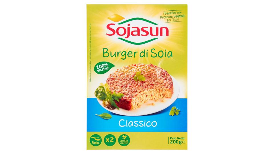 Sojasun 2 Burger di soia gusto classico 100% vegetale