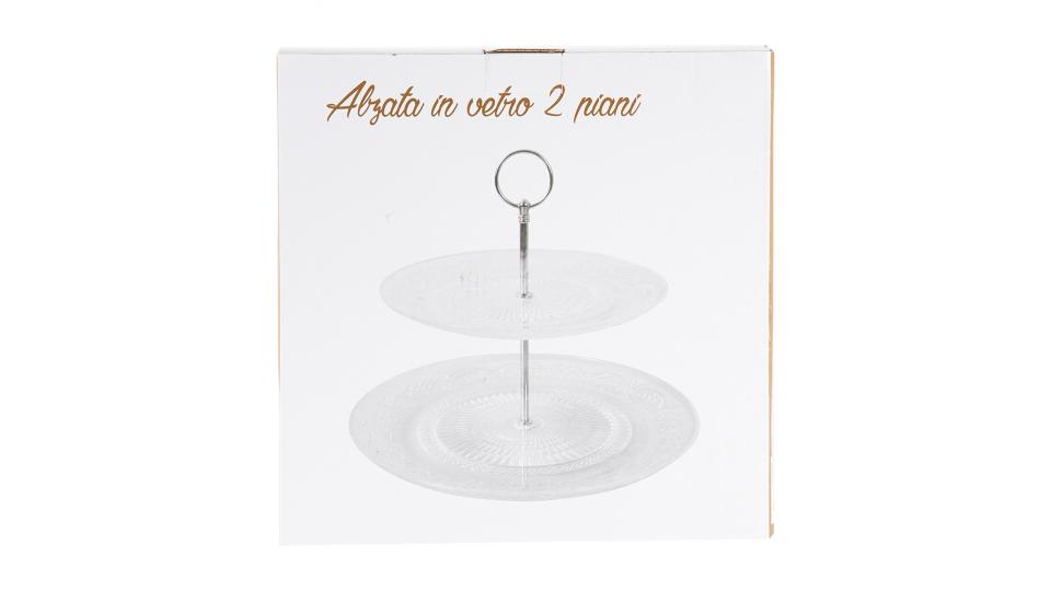 Alzata in vetro a due piani