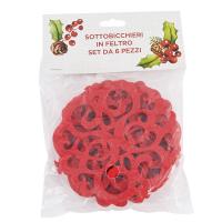Sottobicchieri in feltro rosso