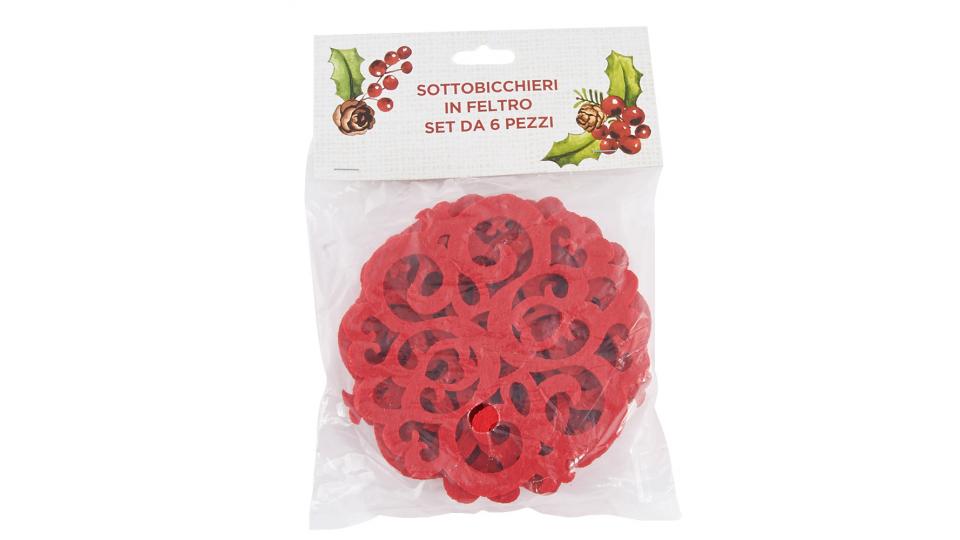 Sottobicchieri in feltro rosso