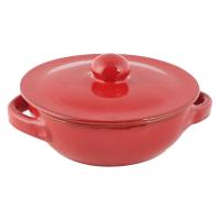 Casseruola "De Silva" in terracotta con due manici e coperchio, diametro