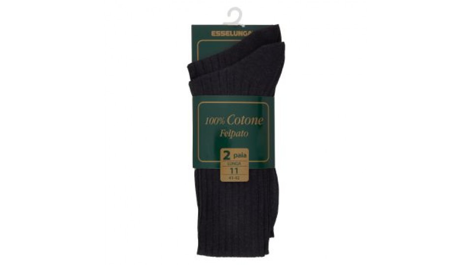 Esselunga Calze lunghe a costine, 100% cotone felpato, 2 paia