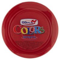 Dopla Colors Piatti piani di plastica usa e getta, colore rosso