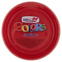 Dopla Colors Piatti frutta di plastica usa e getta, colore rosso