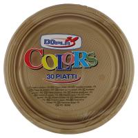 Dopla Colors Piatti piani di plastica usa e getta, colore oro