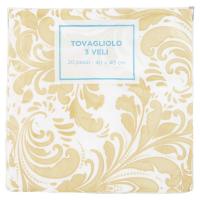 Tovaglioli di carta 3 veli, fantasia Romance Oro, misura 40x40 cm