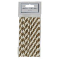 Cannucce decorate, colore bianco con righe oro