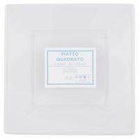 Piatto quadrato, colore bianco, misura 23x23 cm