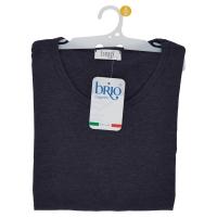 Brio Lingerie Maglia con scollo tondo a mezza manica, colore blu melange