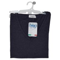 Brio Lingerie Maglia con scollo a V mezza manica, colore blu melange