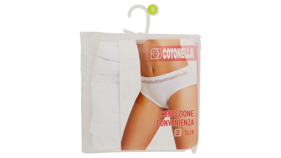 Cotonella Slip midi con pizzo, confezione convenienza
