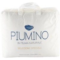 Piumino matrimoniale con imbottitura in piumetta, fodera in microfibra, finitura manopesca con trapuntatura a quadri, grado di calore 5, misura