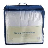 Piumino singolo con imbottitura in microfibra, esterno in microfibra con trapuntatura a quadri, grado di calore 4, misura