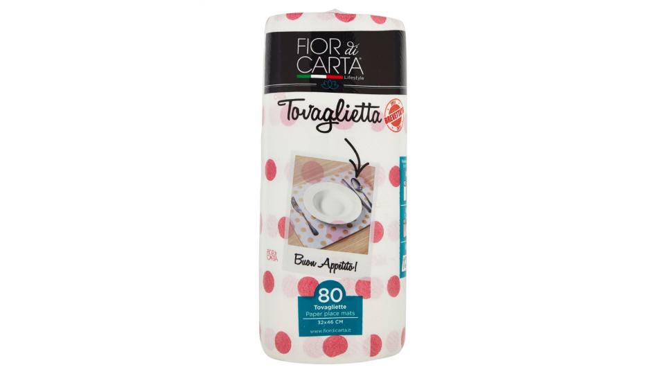 Fior di Carta Tovaglietta, rotolo da 80 strappi, colori assortiti, misura