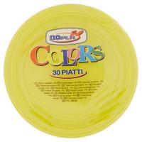 Dopla Colors Piatti piani di plastica usa e getta, colore giallo