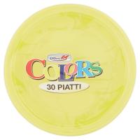 Dopla Colors Piatti fondi di plastica usa e getta, colore giallo