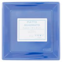 Piatto quadrato, colore blu, misura 18x18
