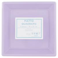 Piatto quadrato, colore lilla, misura 18x18