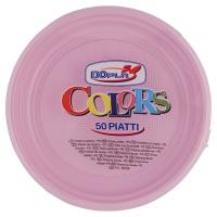 Dopla Colors Piatti frutta di plastica usa e getta, colore rosa