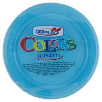 Dopla Colors Piatti piani di plastica usa e getta, colore azzurro