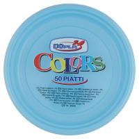 Dopla Colors Piatti frutta di plastica usa e getta, colore azzurro