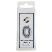 Palloncino Mylar numero 0, colore argento, altezza