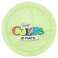 Dopla Colors Piatti piani di plastica usa e getta, colore verde