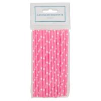 Cannucce decorate, colore fucsia con stella bianca