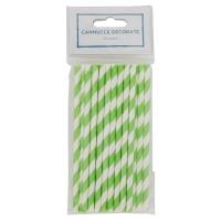 Cannucce decorate, colore verde con riga bianca