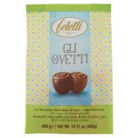 Feletti gli Ovetti cioccolato finissimo al latte e extra fondente con cuore di crema nocciola