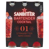 S.Pellegrino Sanbitter Bartender Cocktail Strawbitter, Aperitivo Analcolico 14cl x
